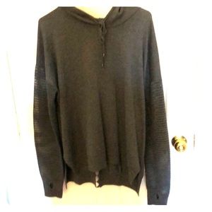 Gray hooded sweatshirt